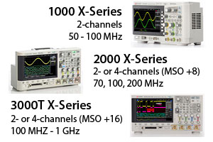 Keysight Oscilloscopes: 1000 X-Series, 2000 X-Series, 3000T X-Series